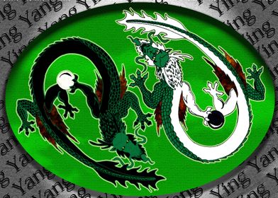 Green Yin Yang Dragons