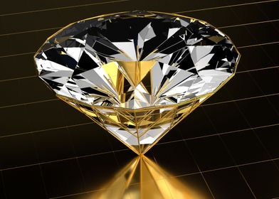 Diamond closeup in gold