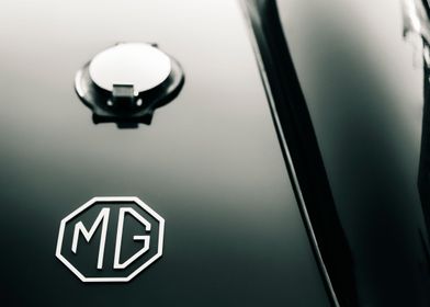 MG classic car monochrome