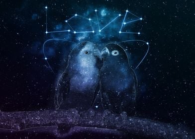Night Galaxy Parrot Love