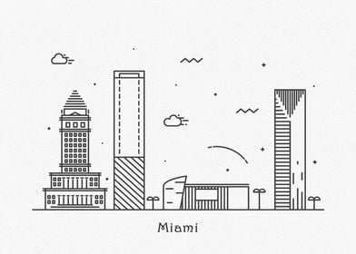 Miami City Skyline