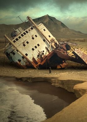 Wrecked shore