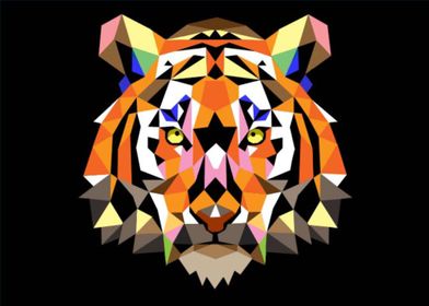 Tiger head sacred pop art 