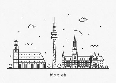 Munich City Skyline