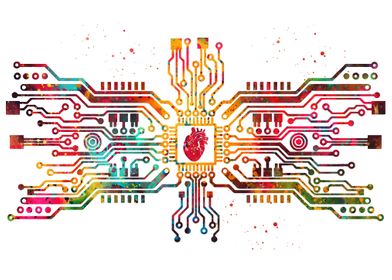 Circuit board with heart 