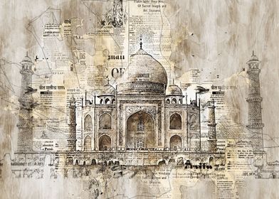 Taj Mahal Journal Art