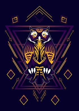 Owl Sacred Geometry Illust