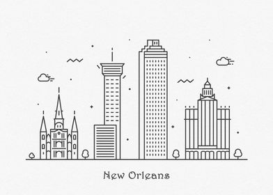 New Orleans City Skyline