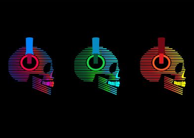 Skull icons with headphone