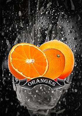 Oranges Rain Drop fruits