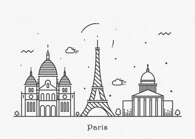 Paris City Skyline