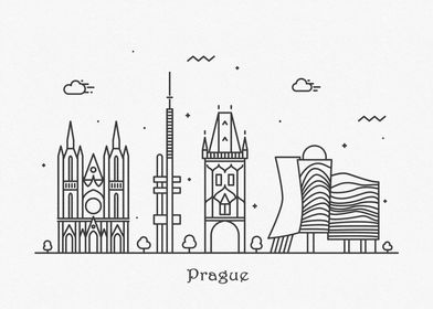 Prague City Skyline