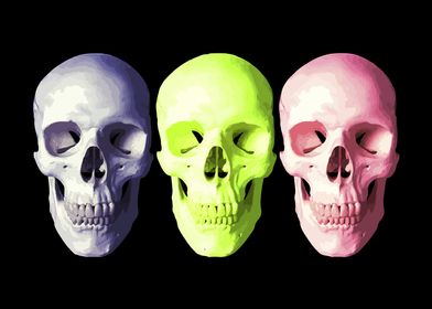 Neon Human Skulls