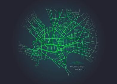 Monterrey Mexico city map 