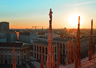 Sunset at Milan Cathedral