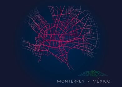 Monterrey Mexico city map 