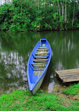Canoe in an Amazon River