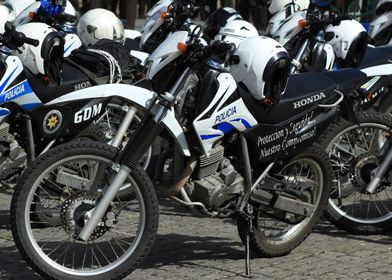 Parked Police Motorcycles