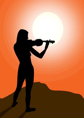 Violinist on the mountain