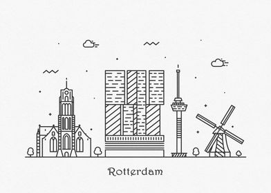 Rotterdam City Skyline