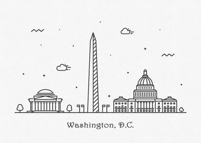 Washington DC City Skyline