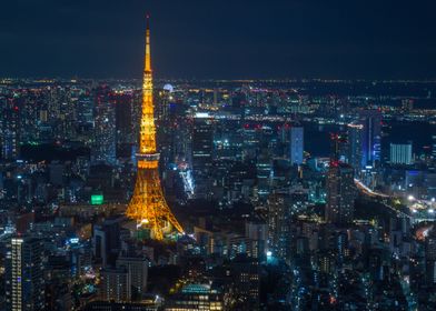 Tokyo tower by night