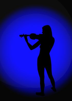 Silhouette of a Violinist 