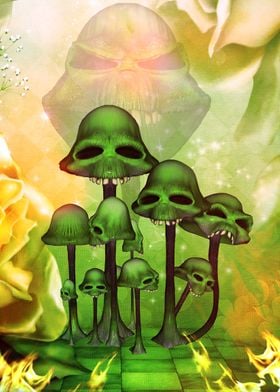 Funny mushroom skulls