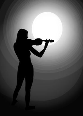 Violinist black  white