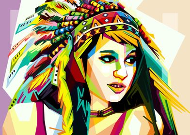 Indian Girl Wpap Pop Art