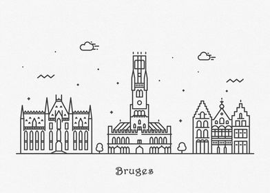 Bruges City Skyline