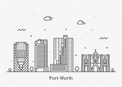 Fort Worth City Skyline