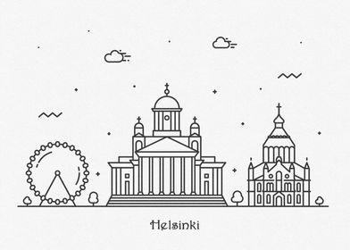 Helsinki City Skyline