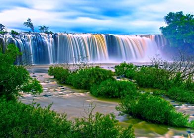 Colorful Wild Waterfall