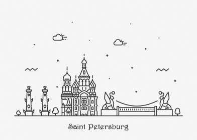 St Petersburg City Skyline