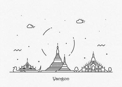 Yangon City Skyline