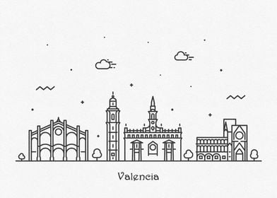 Valencia City Skyline