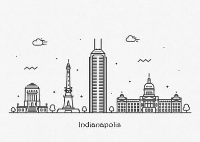 Indianapolis City Skyline