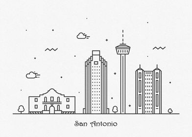 San Antonio City Skyline