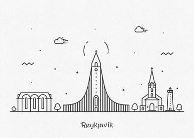 Reykjavik City Skyline