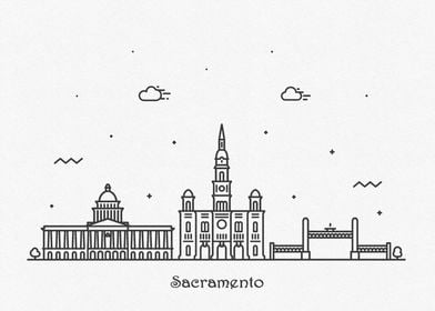 Sacramento City Skyline