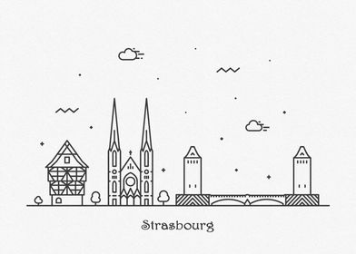 Strasbourg City Skyline