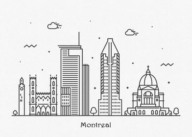 Montreal City Skyline