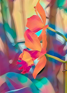 abstract orchid in bloom