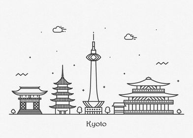 Kyoto City Skyline