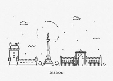 Lisbon City Skyline