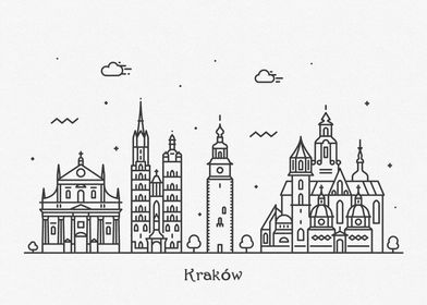 Krakow City Skyline