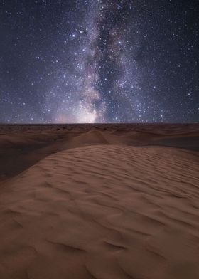 Milky lights on the desert