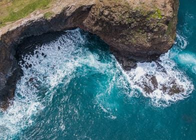 Ocean hitting rocks