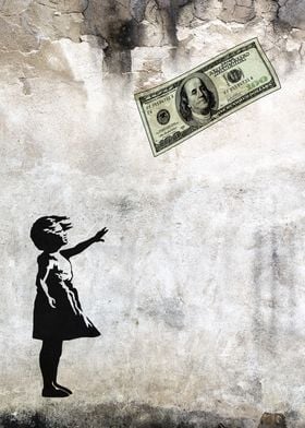 Banksy Girl Dollar bill